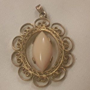 SALE FIRM 12K Gold Angle Skin Coral..Pendent 1"